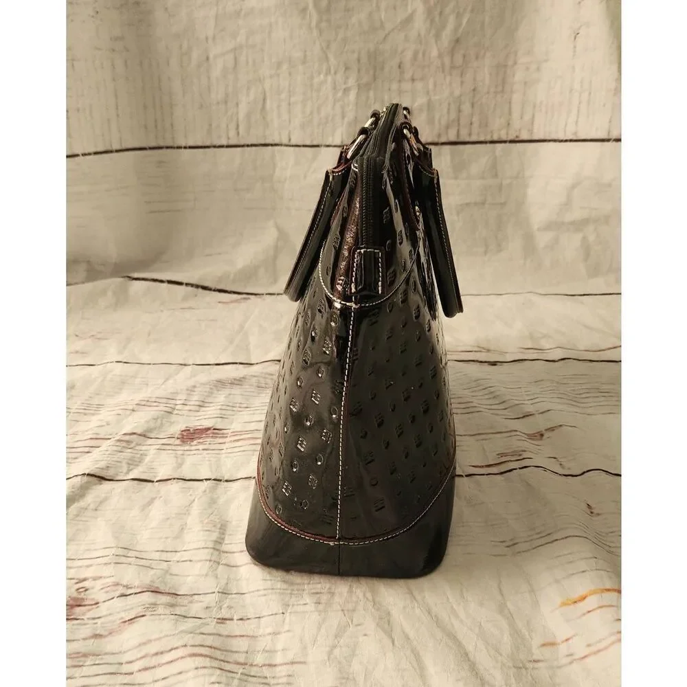 Arcadia Patent Leather Monogram Satchel